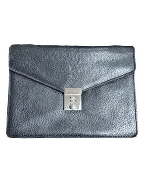 Salvatore Ferragamo Black Leather Clutch
